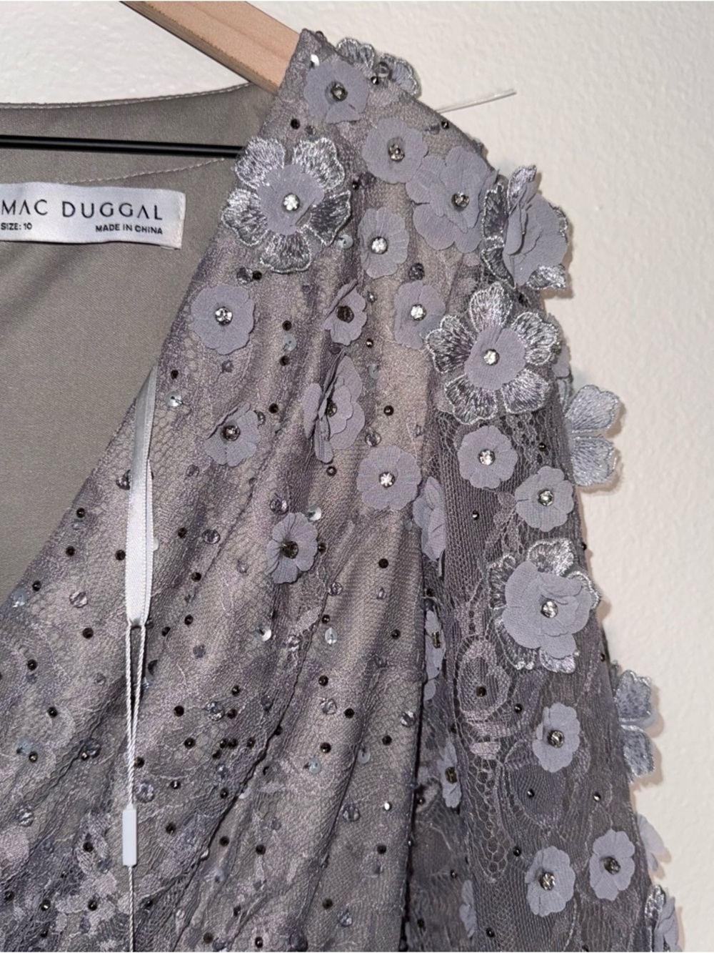 NWT MAC DUGGAL Floral Embellished Lace A-Line Cocktail Dress (Style #67387) 10 - Picture 11 of 16